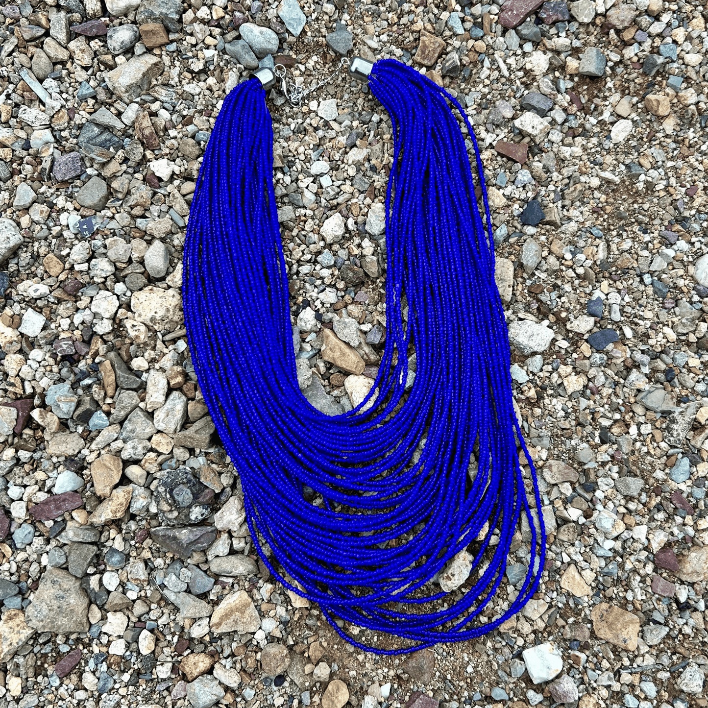 Here I Am Statement Necklace - Cobalt