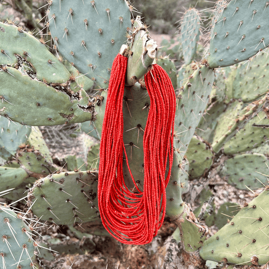 Here I Am Statement Necklace - Coral