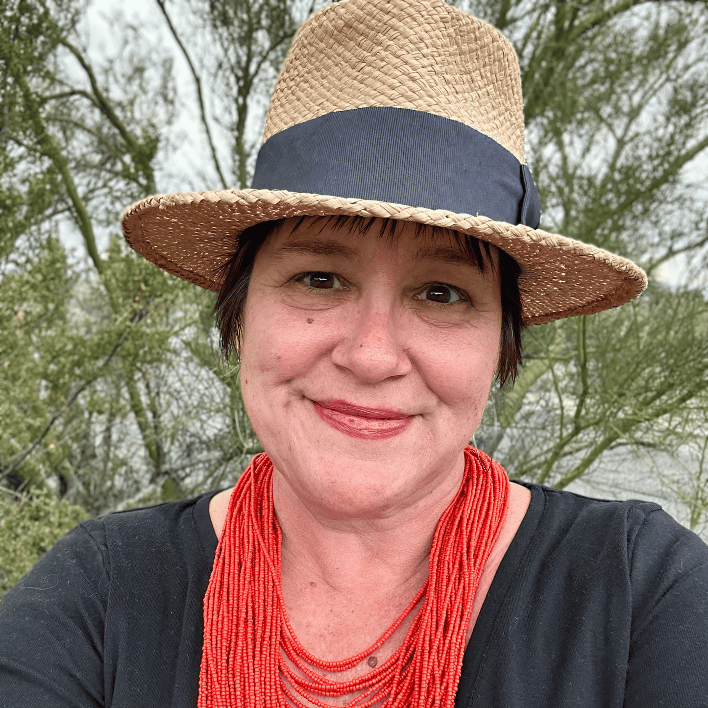 Here I Am Statement Necklace - Coral