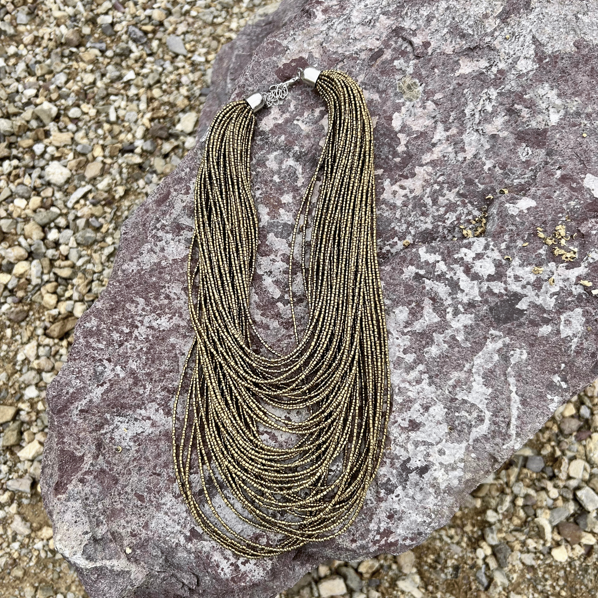 Here I Am Statement Necklace - Bronze