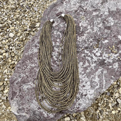 Here I Am Statement Necklace - Bronze