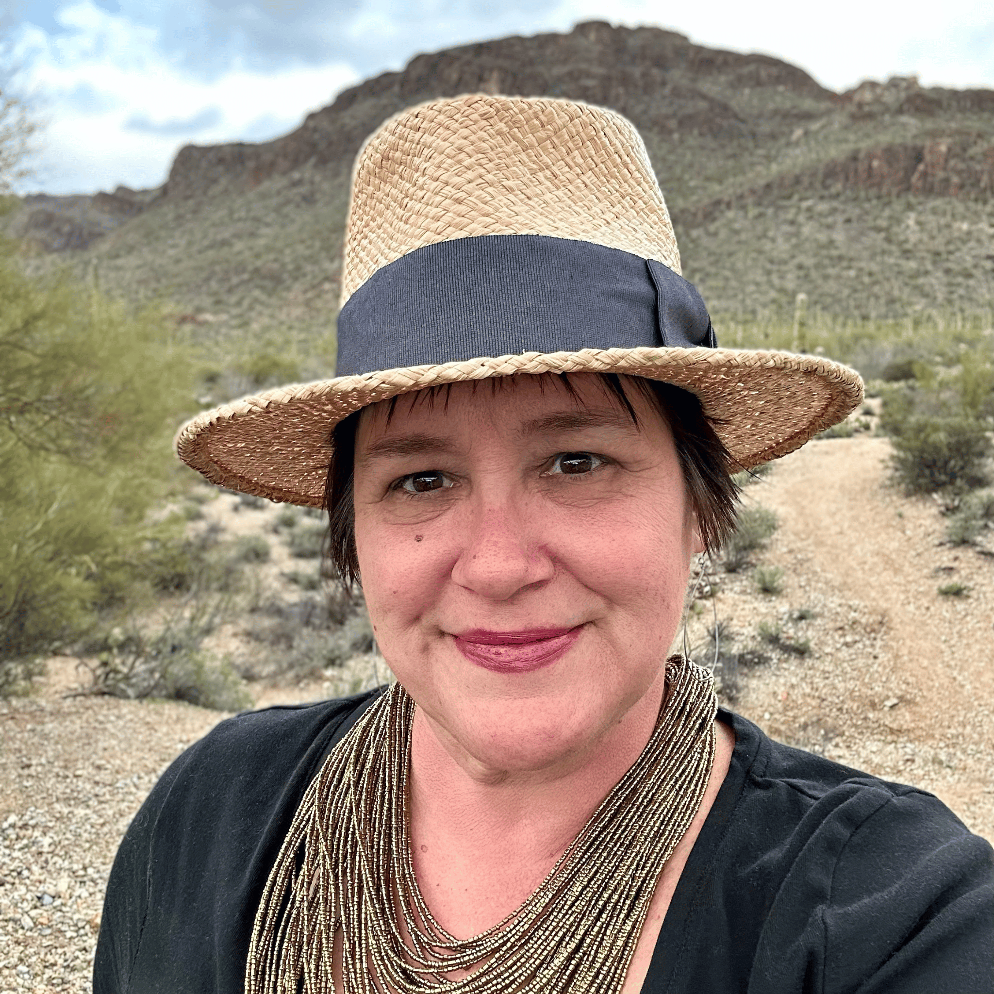 Here I Am Statement Necklace - Bronze