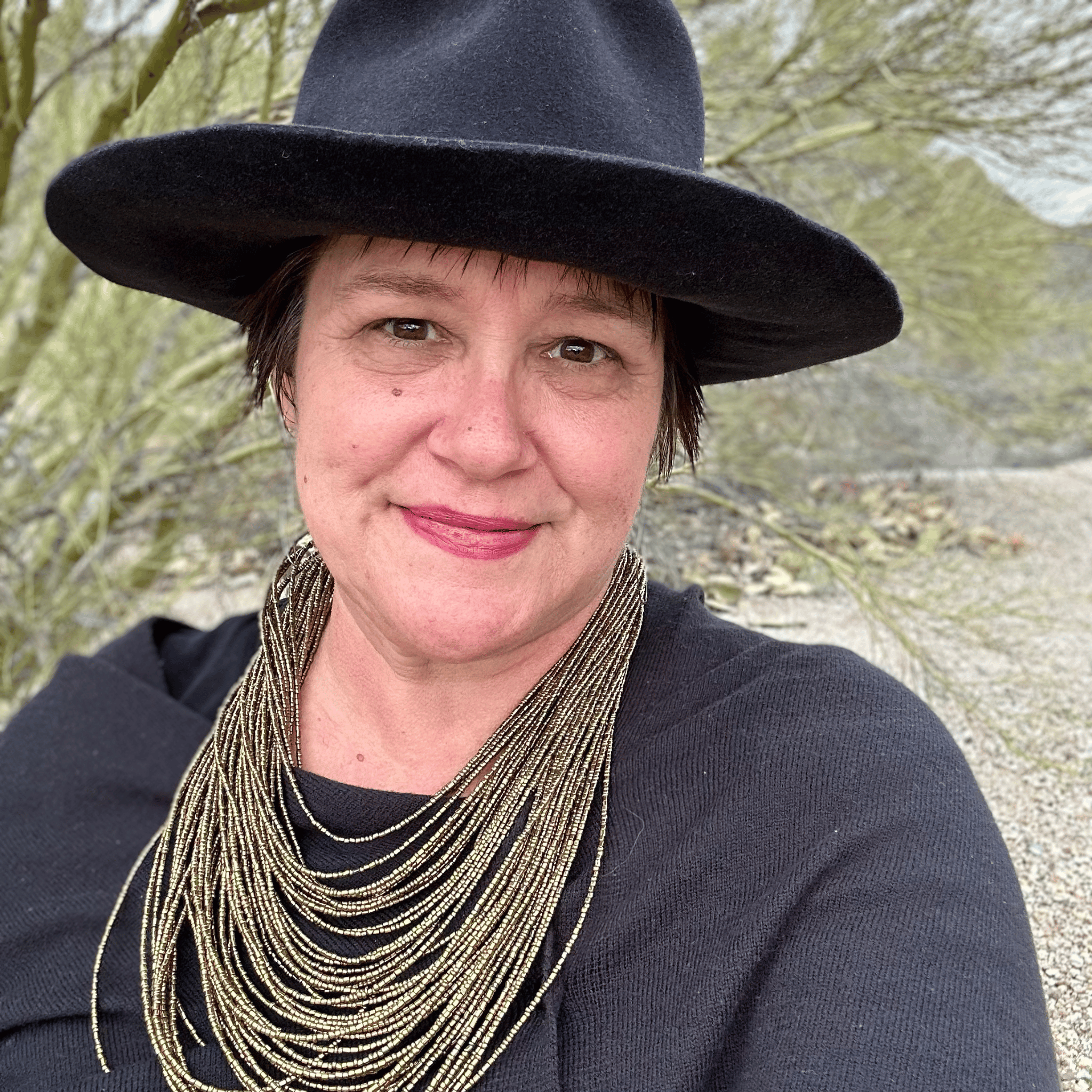 Here I Am Statement Necklace - Bronze