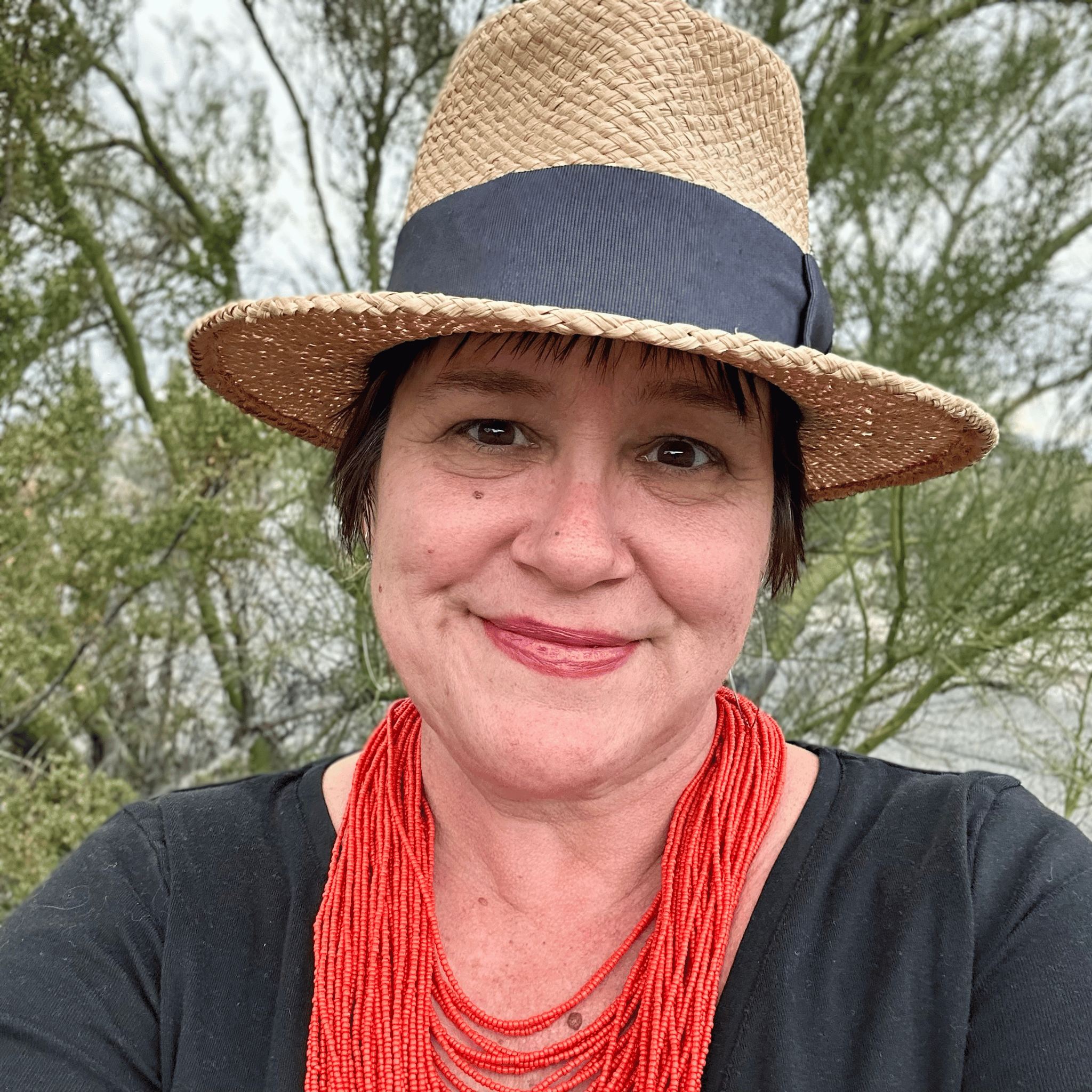 Here I Am Statement Necklace - Coral