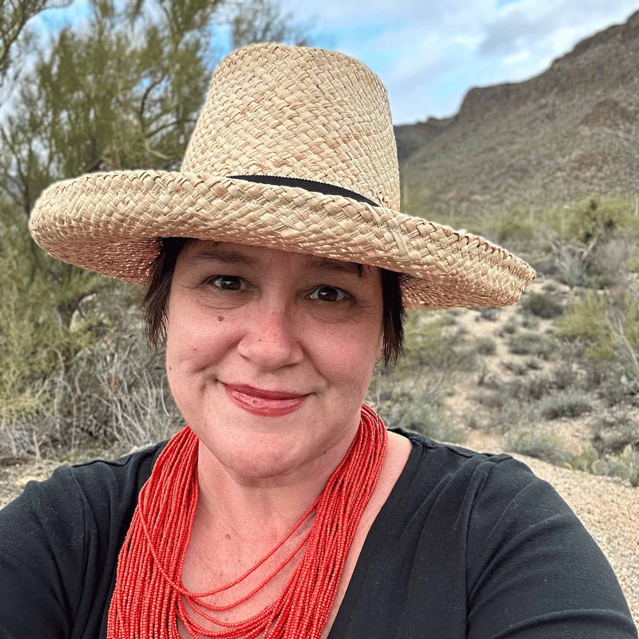 Here I Am Statement Necklace - Coral