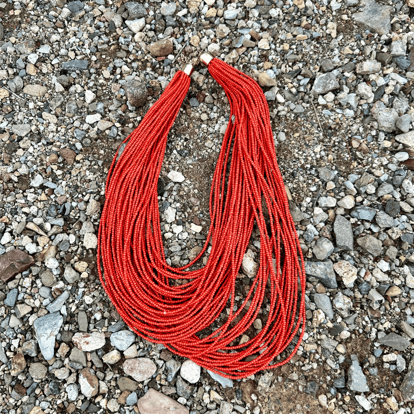 Here I Am Statement Necklace - Coral