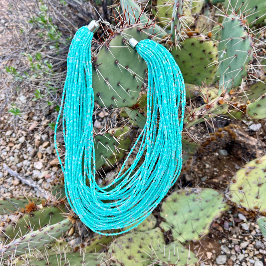 Here I Am Statement Necklace  - Turquoise